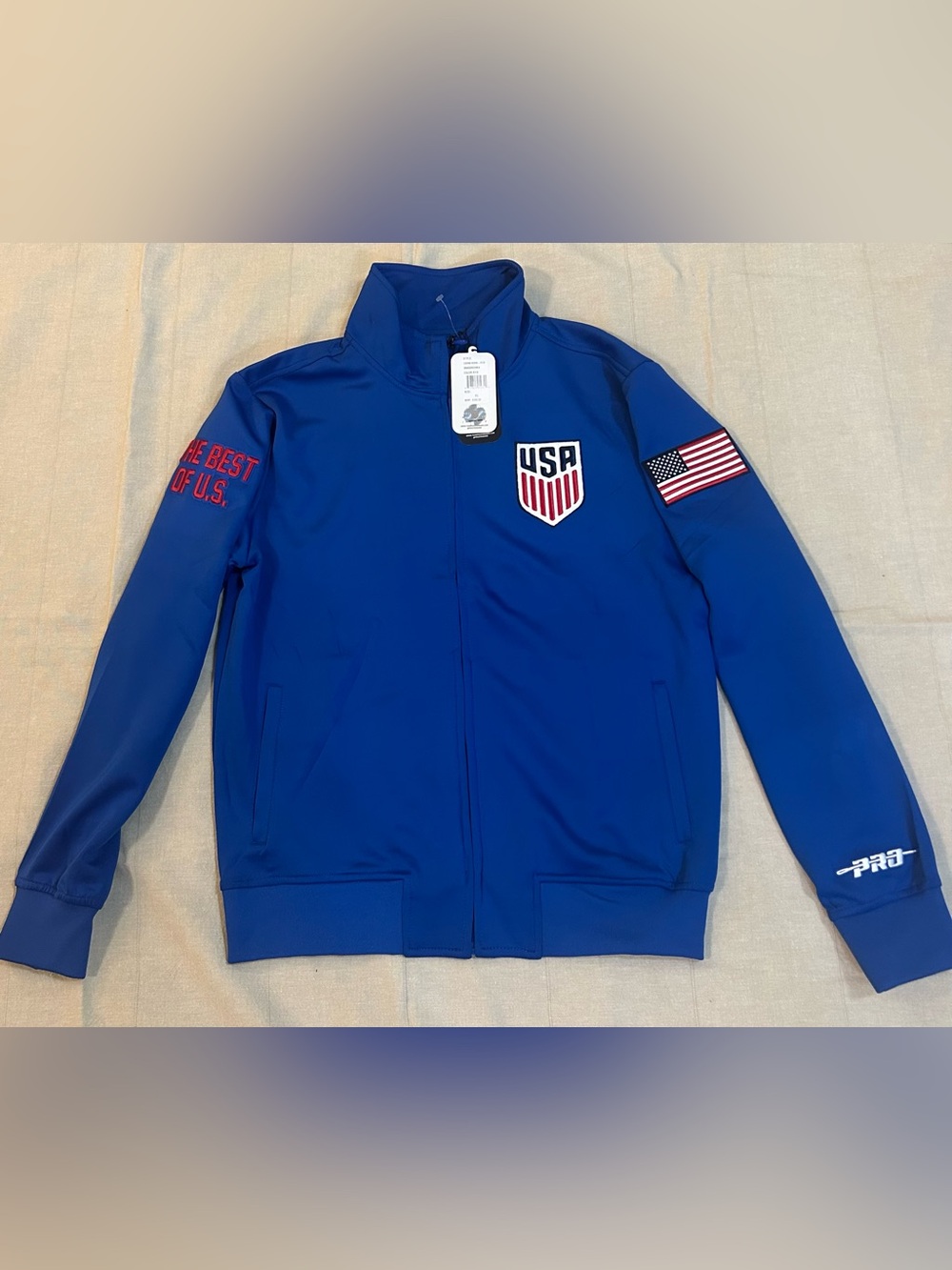 Pro standard fully embroidered Zip Track Jacket TEAM USA NWT $100